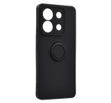 Gigapack Szilikon telefonvédő (tartógyűrű, mikrofiber plüss belső, mágneses, kameravédő) FEKETE Xiaomi Redmi Note 13 Pro 5G