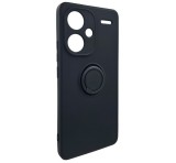 Gigapack Szilikon telefonvédő (tartógyűrű, mikrofiber plüss belső, mágneses, kameravédő) FEKETE Xiaomi Redmi Note 13 Pro Plus 5G