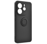 Gigapack Szilikon telefonvédő (tartógyűrű, mikrofiber plüss belső, mágneses, kameravédő) FEKETE Xiaomi Redmi Note 14 4G