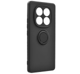 Gigapack Szilikon telefonvédő (tartógyűrű, mikrofiber plüss belső, mágneses, kameravédő) FEKETE Xiaomi Redmi Note 14 Pro 4G
