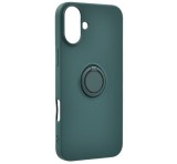 Gigapack Szilikon telefonvédő (tartógyűrű, mikrofiber plüss belső, mágneses, kameravédő) SÖTÉTZÖLD Apple iPhone 16 Plus