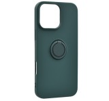 Gigapack Szilikon telefonvédő (tartógyűrű, mikrofiber plüss belső, mágneses, kameravédő) SÖTÉTZÖLD Apple iPhone 16 Pro Max