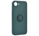 Gigapack Szilikon telefonvédő (tartógyűrű, mikrofiber plüss belső, mágneses, kameravédő) SÖTÉTZÖLD Apple iPhone 16e