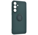 Gigapack Szilikon telefonvédő (tartógyűrű, mikrofiber plüss belső, mágneses, kameravédő) SÖTÉTZÖLD Samsung Galaxy S25 FE (SM-S731)
