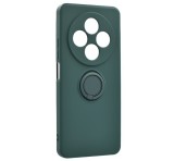 Gigapack Szilikon telefonvédő (tartógyűrű, mikrofiber plüss belső, mágneses, kameravédő) SÖTÉTZÖLD Xiaomi Redmi 14C 4G