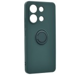 Gigapack Szilikon telefonvédő (tartógyűrű, mikrofiber plüss belső, mágneses, kameravédő) SÖTÉTZÖLD Xiaomi Redmi Note 13 4G