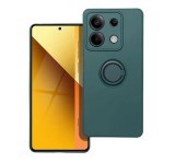 Gigapack Szilikon telefonvédő (tartógyűrű, mikrofiber plüss belső, mágneses, kameravédő) SÖTÉTZÖLD Xiaomi Redmi Note 13 5G