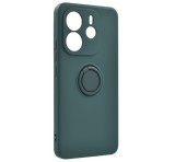 Gigapack Szilikon telefonvédő (tartógyűrű, mikrofiber plüss belső, mágneses, kameravédő) SÖTÉTZÖLD Xiaomi Redmi Note 14 4G