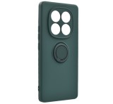 Gigapack Szilikon telefonvédő (tartógyűrű, mikrofiber plüss belső, mágneses, kameravédő) SÖTÉTZÖLD Xiaomi Redmi Note 14 Pro 4G