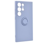 Gigapack Szilikon telefonvédő (telefontartó gyűrű, mikrofiber plüss belső, beépített fémlemez, kamera védelem) LILA Samsung Galaxy S24 Ultra (SM-S928)