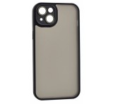 Gigapack Szilikon telefonvédő (ütésállóság, akril hátlap, kameravédő) FEKETE Apple iPhone 15 Plus