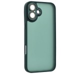 Gigapack Szilikon telefonvédő (ütésállóság, akril hátlap, kameravédő) SÖTÉTZÖLD Apple iPhone 16 Plus