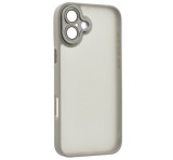 Gigapack Szilikon telefonvédő (ütésállóság, akril hátlap, kameravédő) VILÁGOSSZÜRKE Apple iPhone 16 Plus