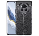 Gigapack Szilikon telefonvédő (ütésállóság, bőr hatású, varrás minta) FEKETE Honor Magic6 Pro 5G