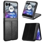 Gigapack Szilikon telefonvédő (ütésállóság, bőr hatású, varrás minta) FEKETE Motorola Razr 50 5G