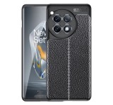 Gigapack Szilikon telefonvédő (ütésállóság, bőr hatású, varrás minta) FEKETE OnePlus 12R 5g