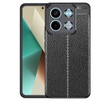 Gigapack Szilikon telefonvédő (ütésállóság, bőr hatású, varrás minta) FEKETE Xiaomi Redmi Note 13 5G