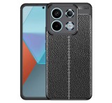 Gigapack Szilikon telefonvédő (ütésállóság, bőr hatású, varrás minta) FEKETE Xiaomi Redmi Note 13 Pro 5G