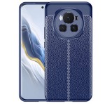 Gigapack Szilikon telefonvédő (ütésállóság, bőr hatású, varrás minta) SÖTÉTKÉK Honor Magic6 Pro 5G