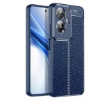 Gigapack Szilikon telefonvédő (ütésállóság, bőr hatású, varrás minta) SÖTÉTKÉK Oppo A79 5G