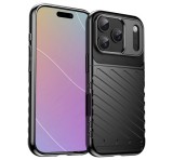 Gigapack Szilikon telefonvédő (ütésállóság, csíkos, dombor minta) FEKETE Apple iPhone 17 Pro