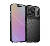 Gigapack Szilikon telefonvédő (ütésállóság, csíkos, dombor minta) FEKETE Apple iPhone 17 Pro Max