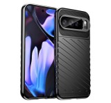 Gigapack Szilikon telefonvédő (ütésállóság, csíkos, dombor minta) FEKETE Google Pixel 10 Pro XL