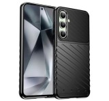 Gigapack Szilikon telefonvédő (ütésállóság, csíkos, dombor minta) FEKETE Samsung Galaxy S24 FE (SM-S721)