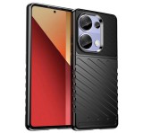Gigapack Szilikon telefonvédő (ütésállóság, csíkos, dombor minta) FEKETE Xiaomi Poco M6 Pro LTE, Redmi Note 13 Pro 4G