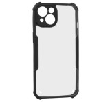 Gigapack Szilikon telefonvédő (ütésállóság, légpárnás sarok, akril hátlap, kameravédő) FEKETE Apple iPhone 14 Plus