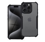 Gigapack Szilikon telefonvédő (ütésállóság, légpárnás sarok, akril hátlap, kameravédő) FEKETE iPhone 12 Pro Max