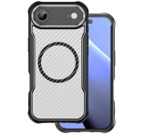 Gigapack Szilikon telefonvédő (ütésállóság, légpárnás sarok, kameravédő, karbon minta, MagSafe) FEKETE Apple iPhone 17 Air