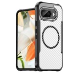 Gigapack Szilikon telefonvédő (ütésállóság, légpárnás sarok, kameravédő, karbon minta, MagSafe) FEKETE Google Pixel 9a
