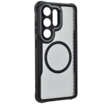 Gigapack Szilikon telefonvédő (ütésállóság, légpárnás sarok, kameravédő, karbon minta, MagSafe) FEKETE Samsung Galaxy S26 Ultra (SM-S948)