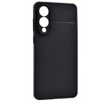 Gigapack Szilikon telefonvédő (ütésállóság, légpárnás sarok, karbon minta) FEKETE Samsung Galaxy S25 Edge (SM-S937)