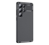 Gigapack Szilikon telefonvédő (ütésállóság, légpárnás sarok, karbon minta) FEKETE Samsung Galaxy S25 Ultra (SM-S938)