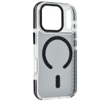 Gigapack Szilikon telefonvédő (ütésállóság, légpárnás sarok, karbon minta, wireless, MagSafe) FEKETE Apple iPhone 17 Pro