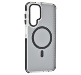 Gigapack Szilikon telefonvédő (ütésállóság, légpárnás sarok, karbon minta, wireless, MagSafe) FEKETE Samsung Galaxy A26 5G (SM-A266)