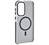 Gigapack Szilikon telefonvédő (ütésállóság, légpárnás sarok, karbon minta, wireless, MagSafe) FEKETE Samsung Galaxy A56 5G (SM-A566)
