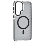 Gigapack Szilikon telefonvédő (ütésállóság, légpárnás sarok, karbon minta, wireless, MagSafe) FEKETE Samsung Galaxy S26 Plus (SM-S947)