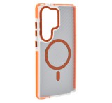 Gigapack Szilikon telefonvédő (ütésállóság, légpárnás sarok, karbon minta, wireless, MagSafe) NARANCSSÁRGA Samsung Galaxy S25 Ultra (SM-S938)