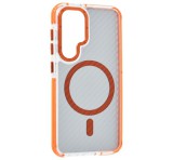 Gigapack Szilikon telefonvédő (ütésállóság, légpárnás sarok, karbon minta, wireless, MagSafe) NARANCSSÁRGA Samsung Galaxy S26 Plus (SM-S947)
