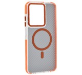 Gigapack Szilikon telefonvédő (ütésállóság, légpárnás sarok, karbon minta, wireless, MagSafe) NARANCSSÁRGA Xiaomi Redmi A5 4G