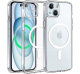 Gigapack Szilikon telefonvédő (ütésállóság, légpárnás sarok, MagSafe) ÁTLÁTSZÓ Apple iPhone 15 Plus