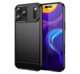 Gigapack Szilikon telefonvédő (ütésállóság, légpárnás sarok, szálcsiszolt, karbon minta) FEKETE Apple iPhone 17 Pro Max