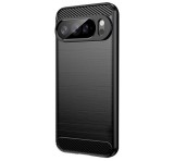 Gigapack Szilikon telefonvédő (ütésállóság, légpárnás sarok, szálcsiszolt, karbon minta) FEKETE Google Pixel 10 Pro XL