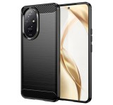 Gigapack Szilikon telefonvédő (ütésállóság, légpárnás sarok, szálcsiszolt, karbon minta) FEKETE Honor 200