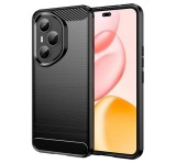 Gigapack Szilikon telefonvédő (ütésállóság, légpárnás sarok, szálcsiszolt, karbon minta) FEKETE Honor 400 Pro