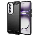 Gigapack Szilikon telefonvédő (ütésállóság, légpárnás sarok, szálcsiszolt, karbon minta) FEKETE Oppo Reno 12 Pro 5G