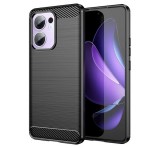 Gigapack Szilikon telefonvédő (ütésállóság, légpárnás sarok, szálcsiszolt, karbon minta) FEKETE Oppo Reno 13 FS